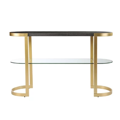 Lyflon Console Table Black/Gold - Aiden Lane