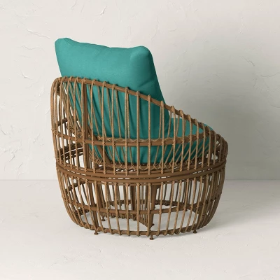 Topanga Club Chair With Ottoman - Blue/Brown - Opalhouse™ Designed With Jungalow™ - Image 4