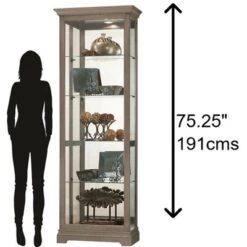 Howard Miller 680675 Howard Miller Brantley V Curio Cabinet 680675 Aged Grey