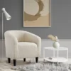 Yaheetech Upholstered Armchair Accent Barrel Chair