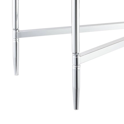 Tudor Console Table With Shelf Clear Glass/Chrome - Breighton Home - Image 5
