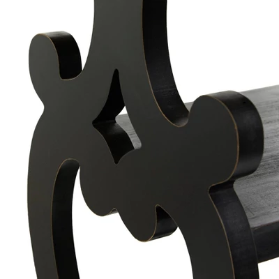 Farmhouse Wood Swirl Console Table Black - Olivia & May - Image 4