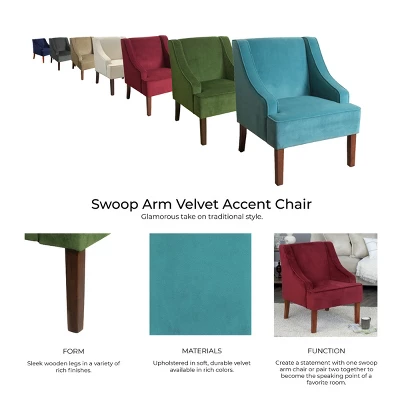 Velvet Swoop Armchair - HomePop - Image 11