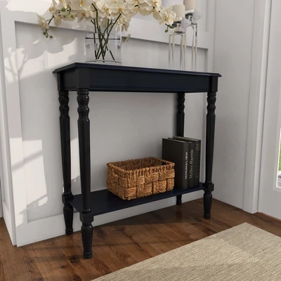 Traditional Wood Console Table Black - Olivia & May - Image 7