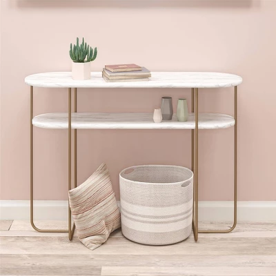 Athena Console Table White Marble - Novogratz - Image 9