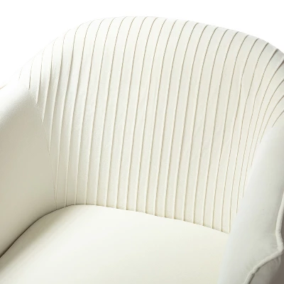 Velvet Barrel Chair With Goden Base Contemporary And Classic Velvet Accent Chair For Living Room | Karat Home - Image 6