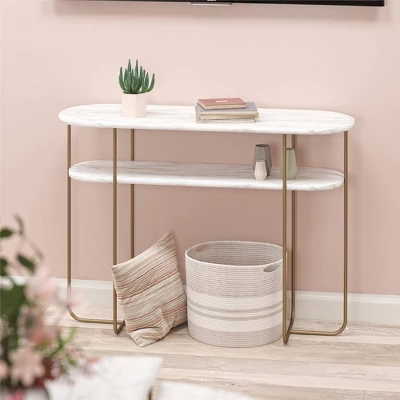 Athena Console Table White Marble - Novogratz - Image 10