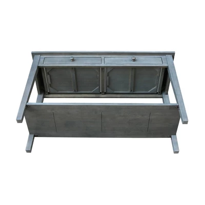 Spencer Console Server Table Antique Washed Heather Gray - International Concepts - Image 9
