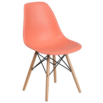 Merrick Lane Polypropylene Accent Chair With Metal Braced Wooden Legs - Image 11