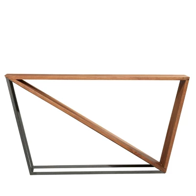 Modern Triangular Console Table Brown - Olivia & May - Image 4