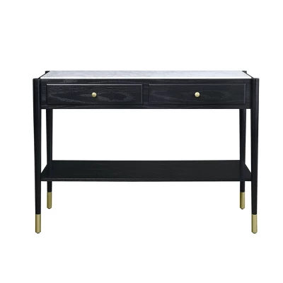 Atalia Sofa Table Marble/Black - Acme Furniture