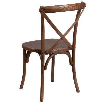 Merrick Lane Davisburg Stackable Wooden Cross Back Bistro Dining Chair - Image 8