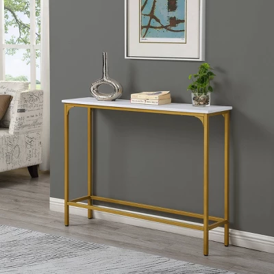 Stella Slim Console Table White/Gold - Carolina Chair & Table - Image 5