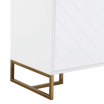 Herringbone Console Unit White - CosmoLiving By Cosmopolitan - Image 3