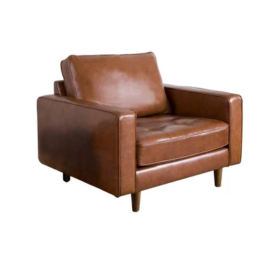 Hobbes Mid-Century Leather Armchair - Abbyson Living - Image 10