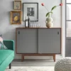 Menlo Console Table With Reversible Sliding Doors - Angelo:Home
