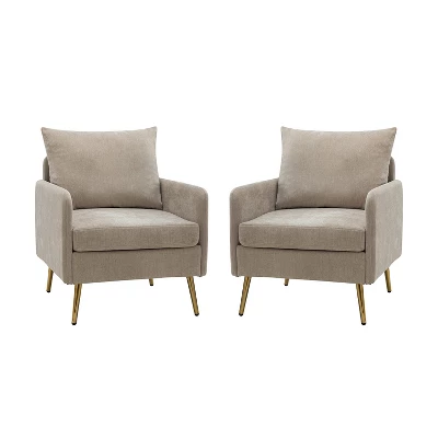 Set Of 2 Giovann Wooden Upholstered Accent Chair Comfy Armchair | Karat Home - Image 10