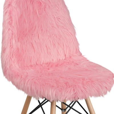 Emma And Oliver Shaggy Dog Fur Accent Chair - Image 5