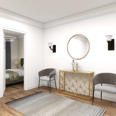 Rectangular Traditional Modern Metal Console Table Gold - Olivia & May - Image 11