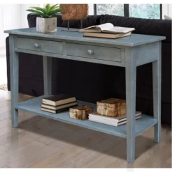 Spencer Console Server Table Antique Washed Heather Gray - International Concepts