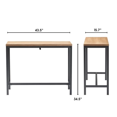 Dobson Natural Wood And Black Metal Console Table Natural - Finch - Image 6