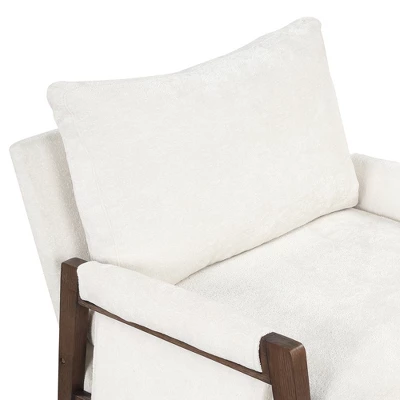 Modern Velvet Accent Chair, Wood Leisure Armchair-ModernLuxe - Image 10