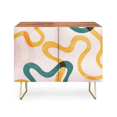ThirtyOne Illustrations Streamers Gold Legged Credenza - Deny Designs - Image 4