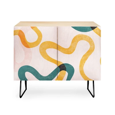 ThirtyOne Illustrations Streamers Black Legged Credenza - Deny Designs - Image 3