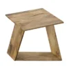 Square Top End Table With Illusion Wooden Frame Oak Brown - The Urban Port