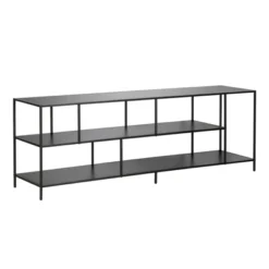 70" Black Bronze TV Stand With Metal Shelves - Henn&Hart
