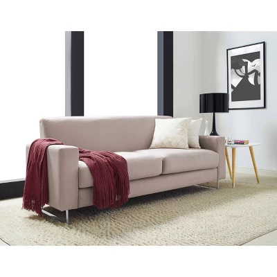 Baylie Sofa French Velvet Taupe - Adore Decor