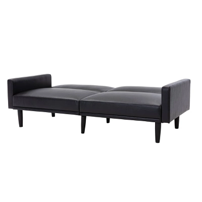 Faux Leather Futon Sofa With Arms Black - Room Essentials™ - Image 10