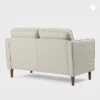 Hana Modern Linen Fabric Loveseat With Armrest Pockets Sand Gray - Mellow