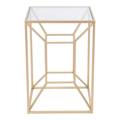 Caine Side Table Clear/Gold - ZM Home