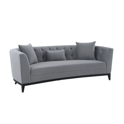 Melange Velvet Sofa Gray - Armen Living