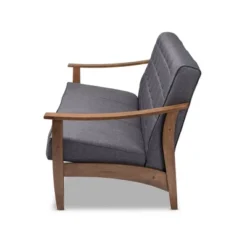 Larsen Wood Sofa Gray - Baxton Studio