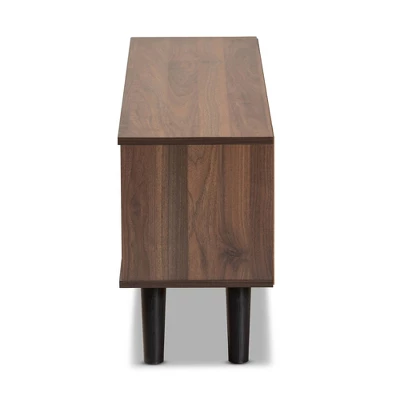 Mallory Two-Tone Wood TV Stand For TVs Up To 50" Gray/Walnut - Baxton Studio - Image 3