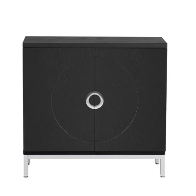 34" Simple Accent Storage Cabinet With Solid Wood Veneer And Metal Leg Frames - ModernLuxe - Image 4