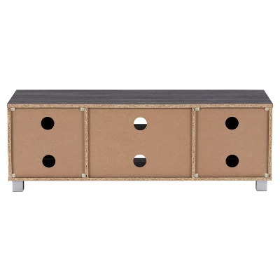 Hollywood Wood Grain TV Stand For TVs Up To 55" With Doors Dark Gray - CorLiving - Image 5