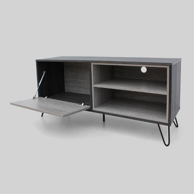 Bijan 2pc Mid-Century Entertainment Center Set Sonoma Gray Oak - Christopher Knight Home - Image 2