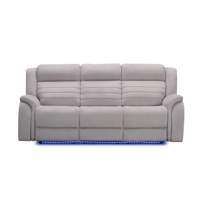 George Power Reclining Sofa With Heat And Massage Gray - Abbyson Living - Image 3