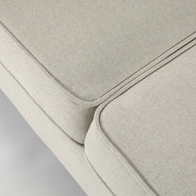 Hana Modern Linen Fabric Sofa/Couch With Armrest Pockets - Mellow - Image 4