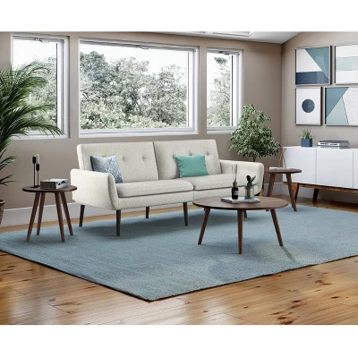 Xanic Channel Tufted Converta Couch Heather Gray Tweed - Handy Living - Image 4