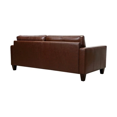 81" Wesley Genuine Leather Power Footrest Tuxedo Arm Sofa - Armen Living - Image 3
