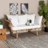 Edana Natural Rattan Sofa With Cushion White/Natural Brown - Bali & Pari