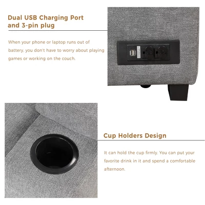 87.4" L Shape Sectional Sleeper Sofa Bed, 2 In 1 Pull Out Sofa Couch With Storage Ottoman, Cup Holder And USB Port-ModernLuxe - Image 6