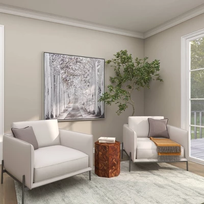 Contemporary Teak Wood Round Accent Table Brown - Olivia & May - Image 8