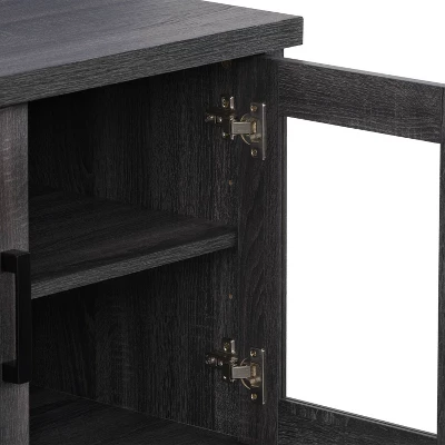 Fremont TV Stand For TVs Up To 95" With Glass Cabinets Dark Gray - CorLiving - Image 7