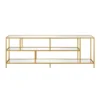 70" Metal Brass Streamlined TV Stand With Glass Shelves - Henn&Hart