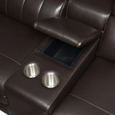 6pc Nara Dual Power Leather Reclining Sectional Sofas Espresso - Steve Silver Co. - Image 7